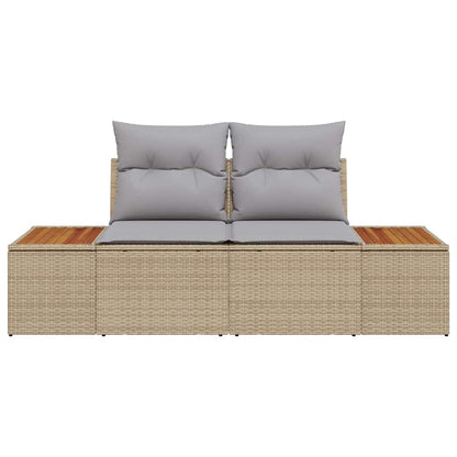Garden Sofa Beige 184 x 62 x 85cm Poly Rattan