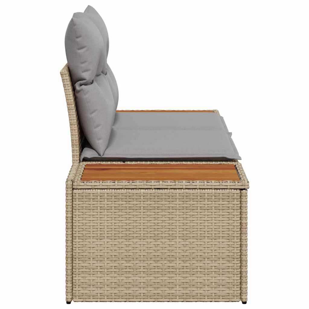 Garden Sofa Beige 184 x 62 x 85cm Poly Rattan