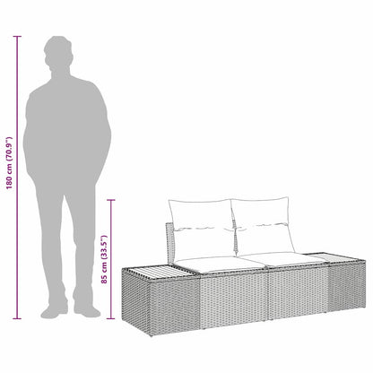 Garden Sofa Beige 184 x 62 x 85cm Poly Rattan