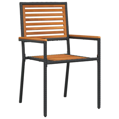 Garden Stacking Chairs 2 pcs Brown and Black