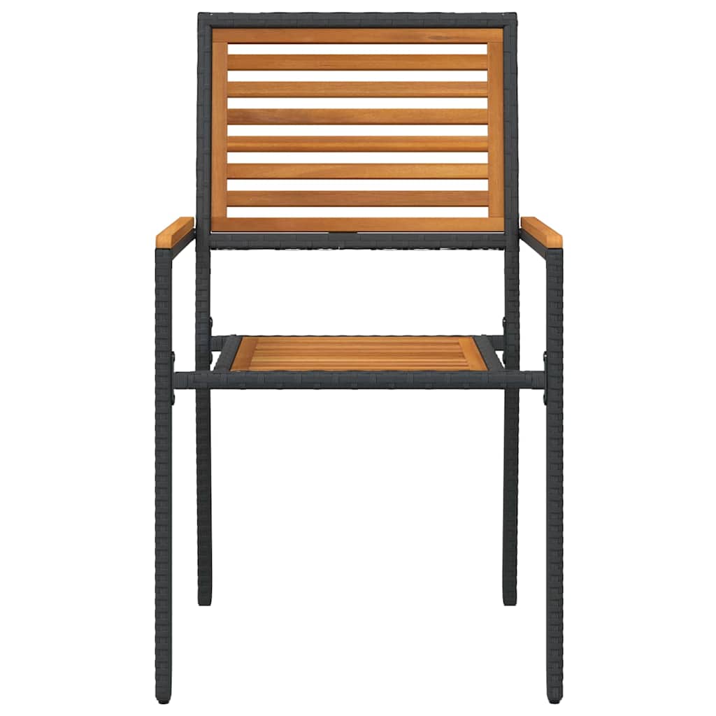 Garden Stacking Chairs 2 pcs Brown and Black