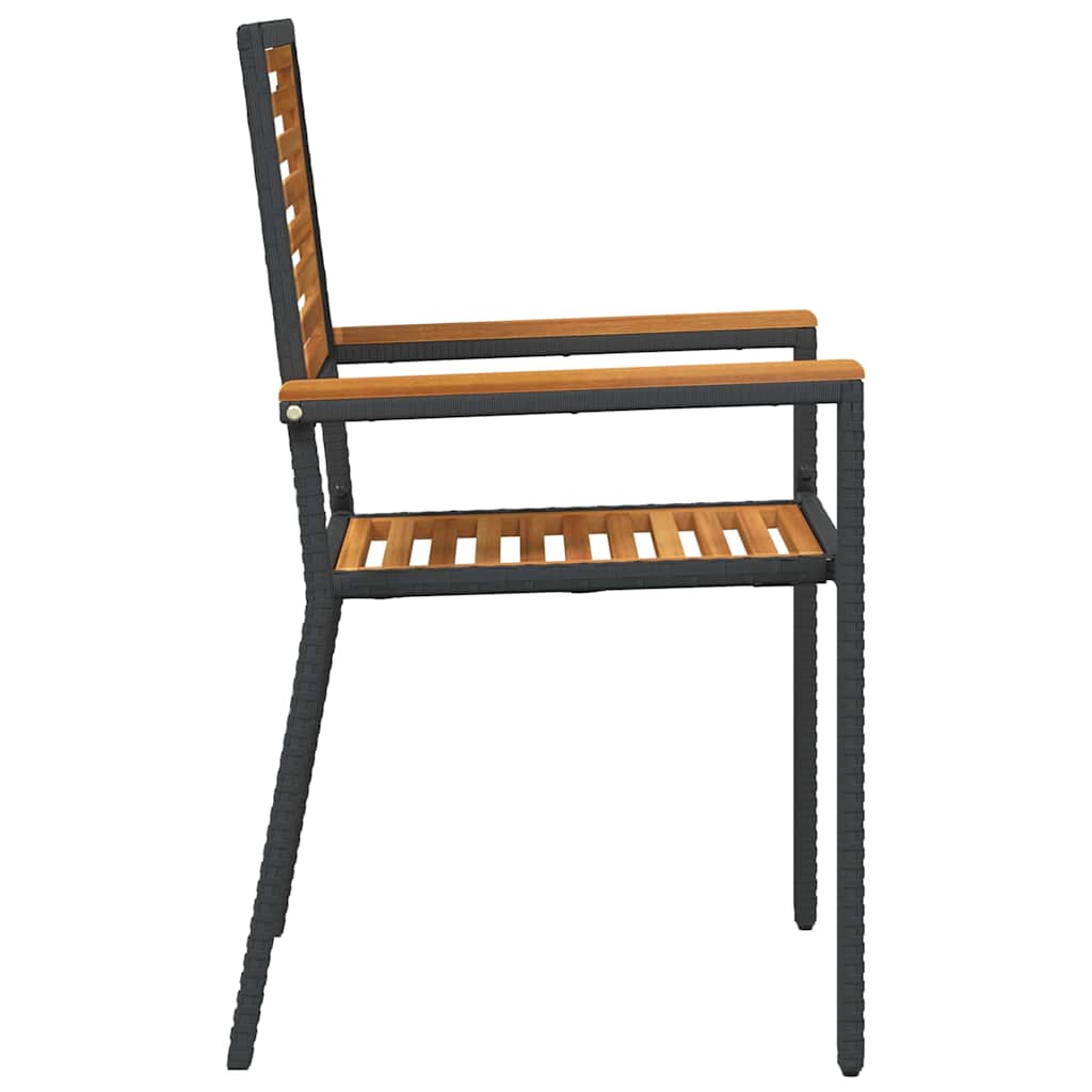 Garden Stacking Chairs 2 pcs Brown and Black