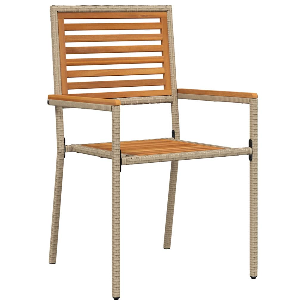 Garden Stacking Chairs 2 pcs Brown and Beige