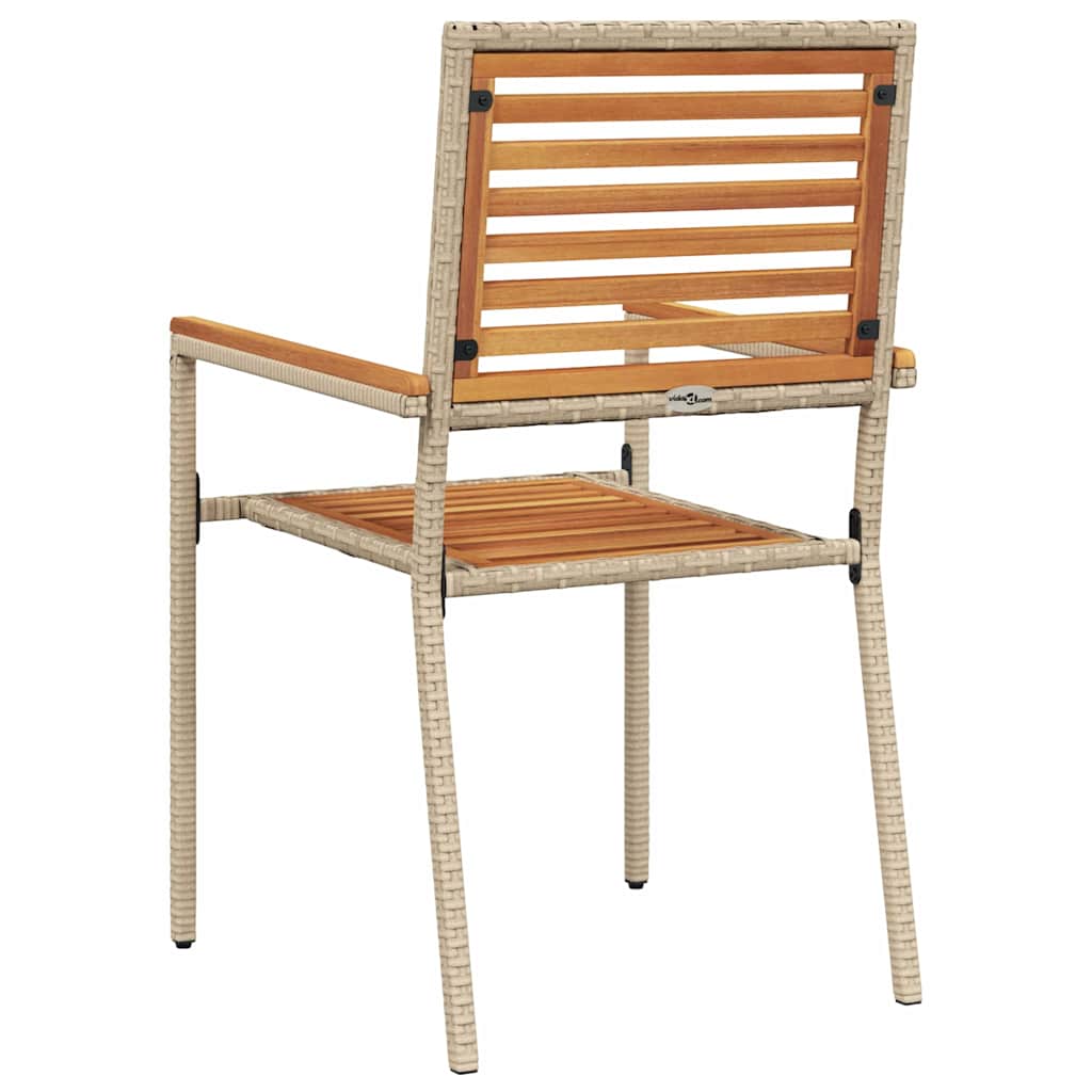 Garden Stacking Chairs 2 pcs Brown and Beige