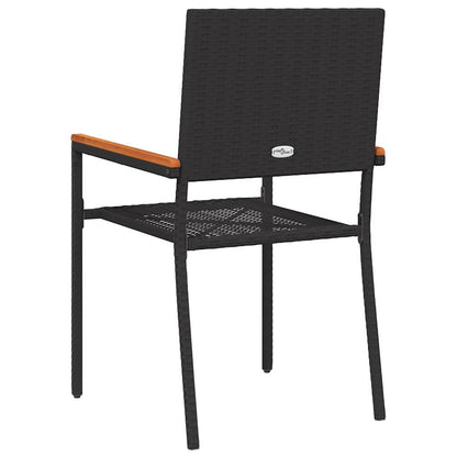 Garden Stacking Chairs 2 pcs Black and Brown