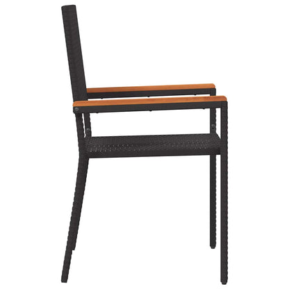Garden Stacking Chairs 2 pcs Black and Brown