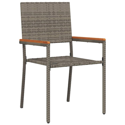 Garden Stacking Chairs 2 pcs Grey and Brown