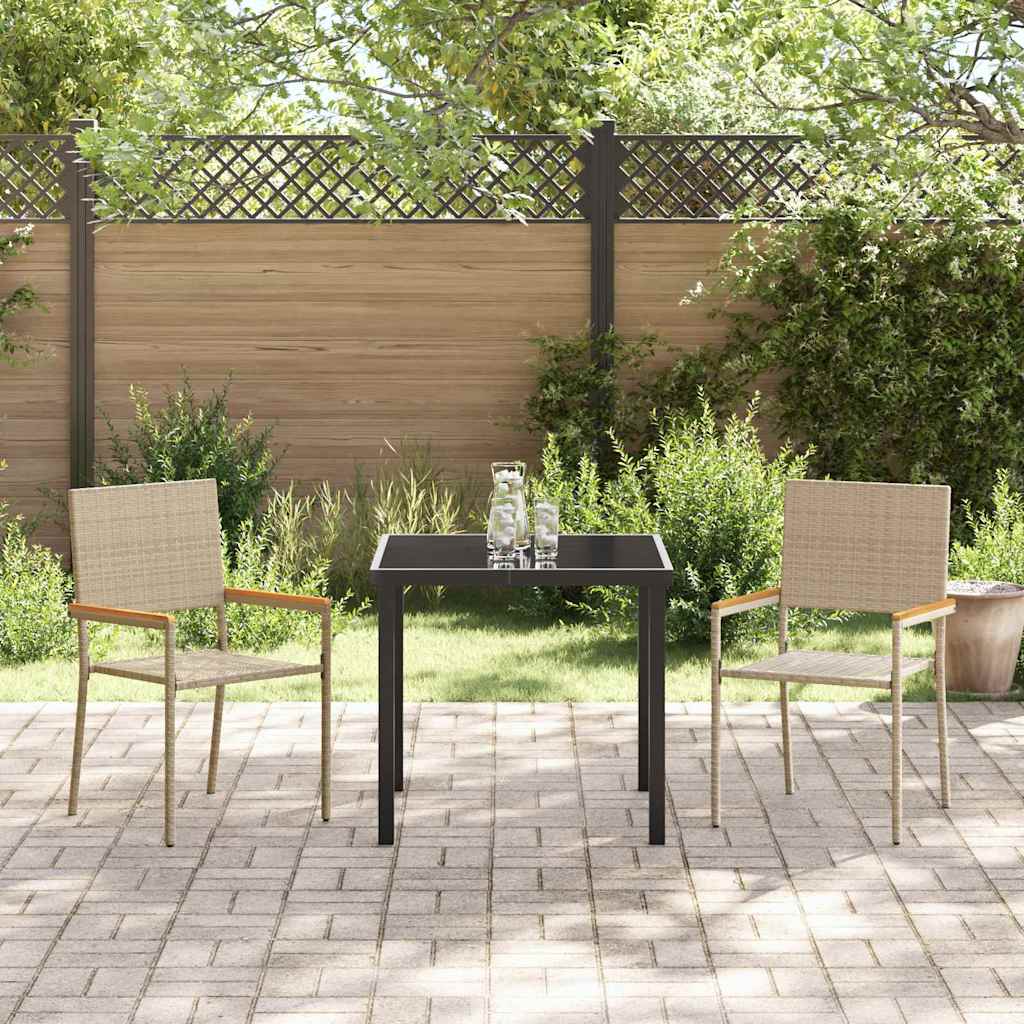 Garden Stacking Chairs 2 pcs Cream and Brown
