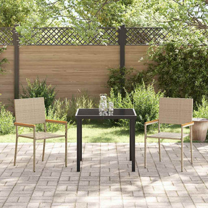 Garden Stacking Chairs 2 pcs Cream and Brown