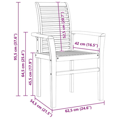 Stacking Garden Chair Brown 62.5 x 54.5 x 95.5 cm