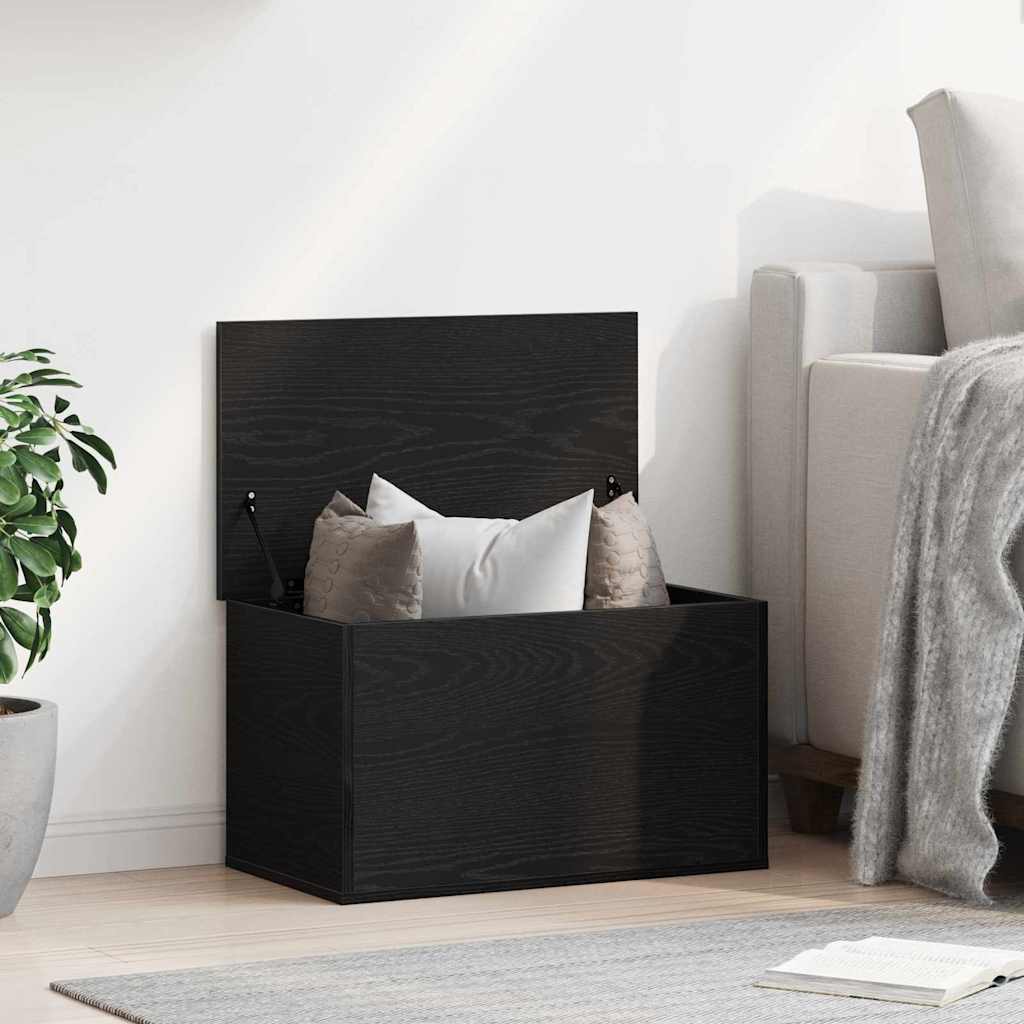 Storage Box Black Oak 60 x 35 x 35 cm Engineered Wood