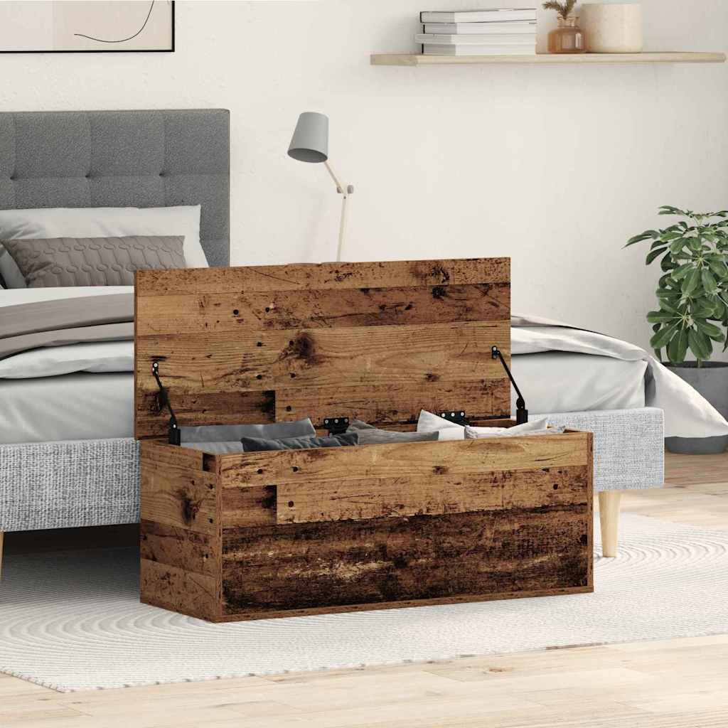 Storage Box Old Wood 90 x 35 x 35 cm Engineered Wood