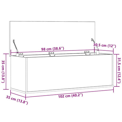 Storage Box Artisan Oak 102 x 35 x 35 cm Engineered Wood