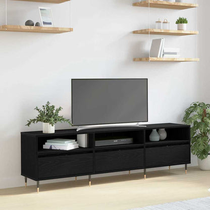 TV Cabinet Black Oak 150 x 30 x 45 cm Engineered Wood