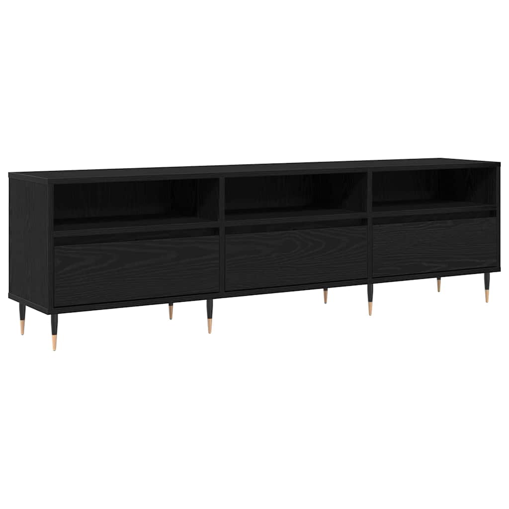 TV Cabinet Black Oak 150 x 30 x 45 cm Engineered Wood