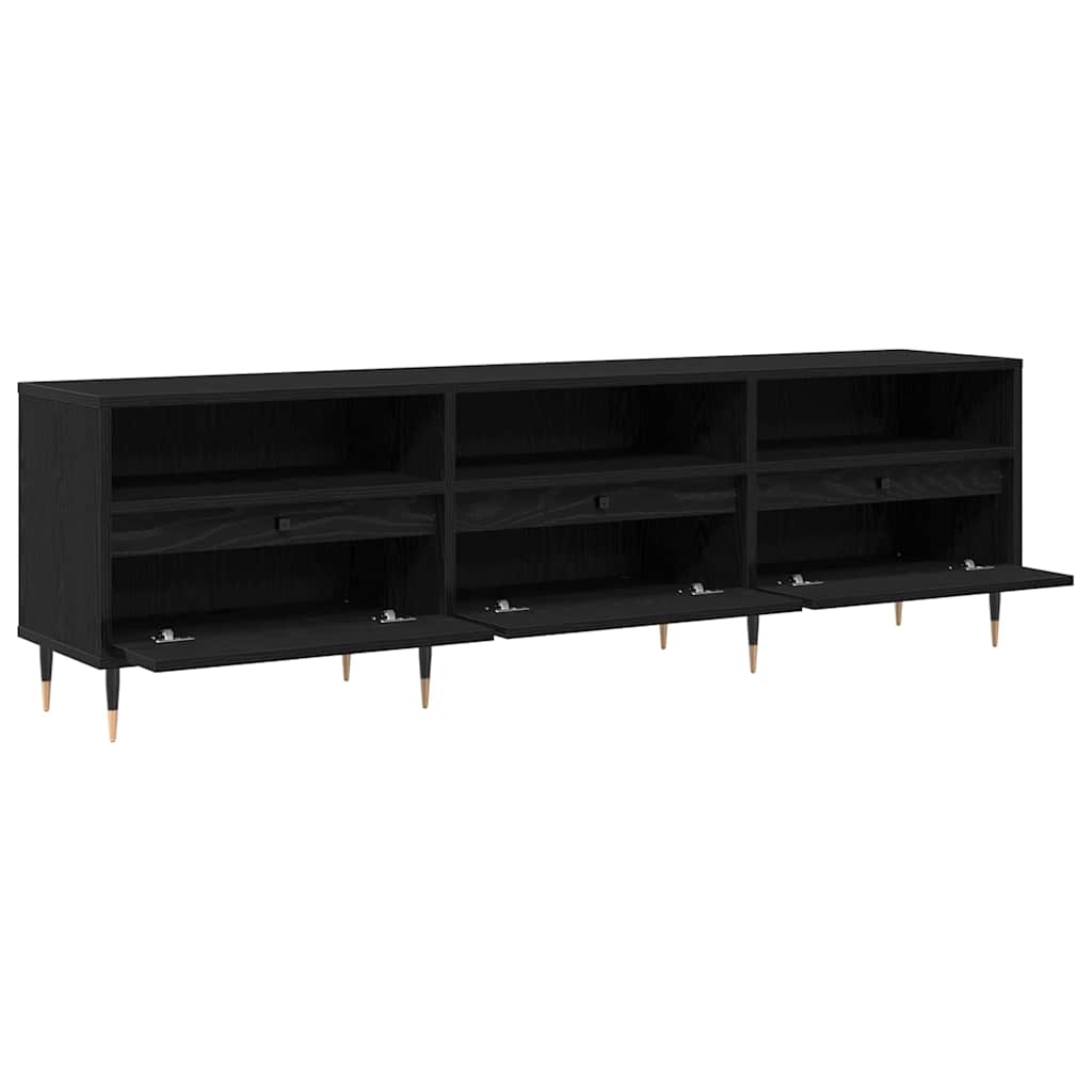 TV Cabinet Black Oak 150 x 30 x 45 cm Engineered Wood