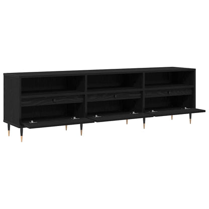 TV Cabinet Black Oak 150 x 30 x 45 cm Engineered Wood