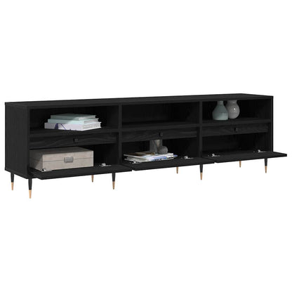 TV Cabinet Black Oak 150 x 30 x 45 cm Engineered Wood