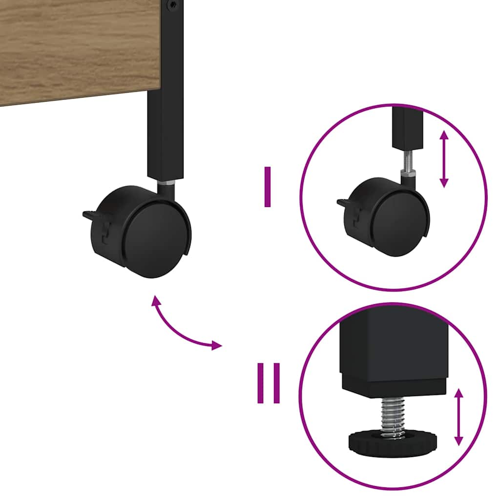 Kitchen Trolley Artisan Oak 50 x 30 x 70 cm Engineered Wood