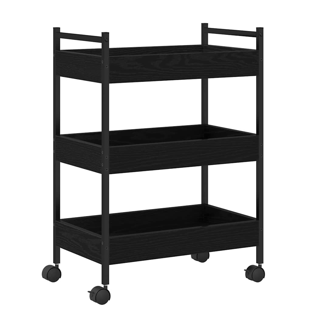 Kitchen Trolley Black oak 50 x 30 x 70 cm Engineered Wood