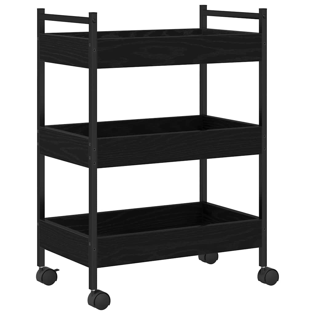 Kitchen Trolley Black oak 50 x 30 x 70 cm Engineered Wood