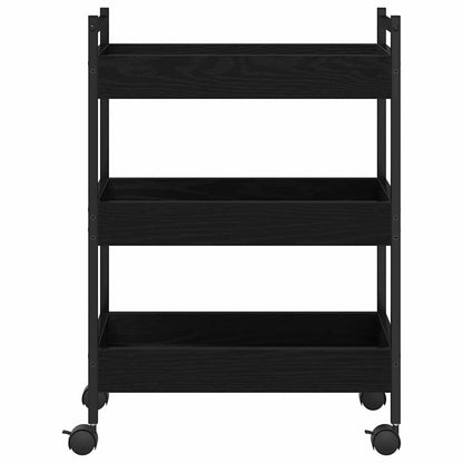 Kitchen Trolley Black oak 50 x 30 x 70 cm Engineered Wood