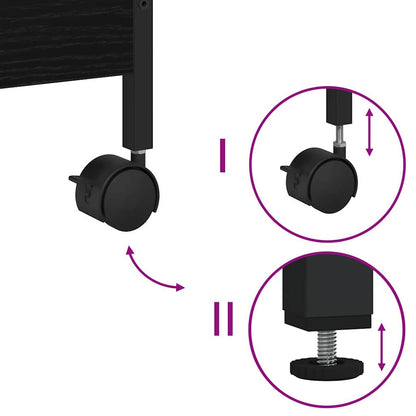 Kitchen Trolley Black oak 50 x 30 x 70 cm Engineered Wood