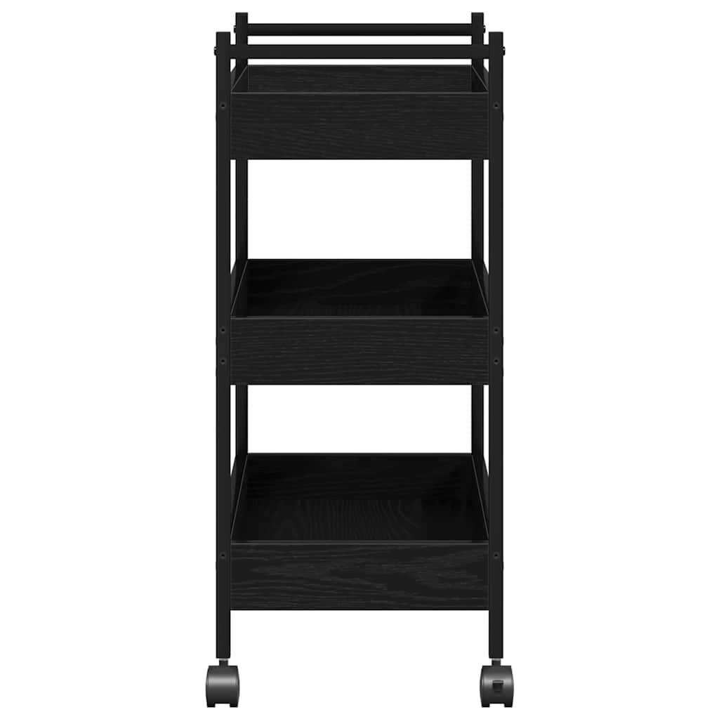 Kitchen Trolley Black oak 50 x 30 x 70 cm Engineered Wood