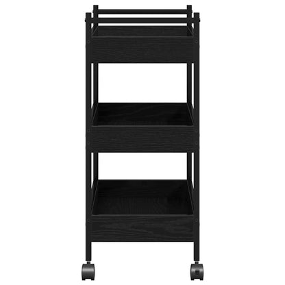 Kitchen Trolley Black oak 50 x 30 x 70 cm Engineered Wood