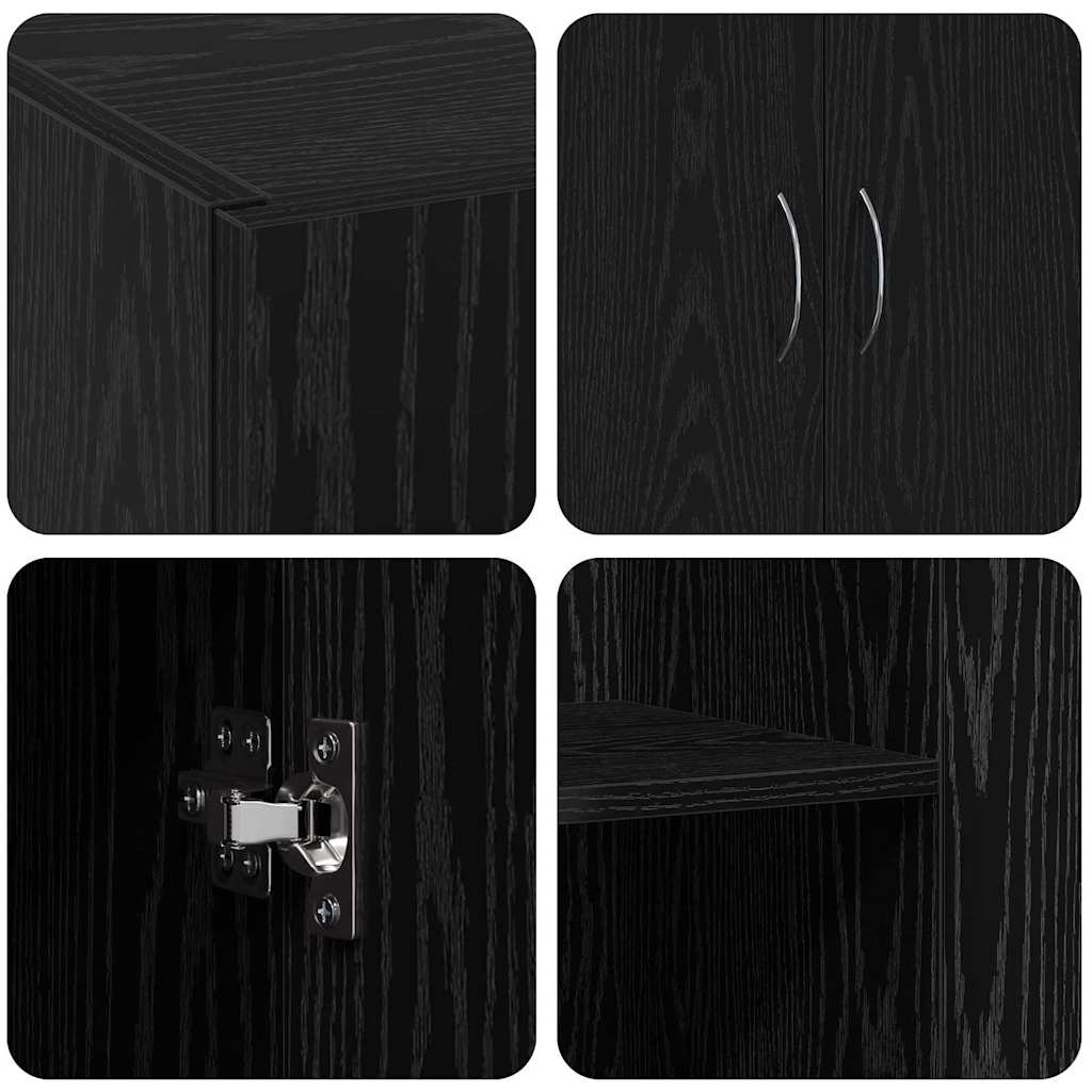Office Cabinet - Black Oak, 60 x 32 x 77.5 cm, Engineered Wood