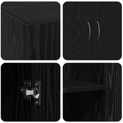 Office Cabinet - Black Oak, 60 x 32 x 77.5 cm, Engineered Wood