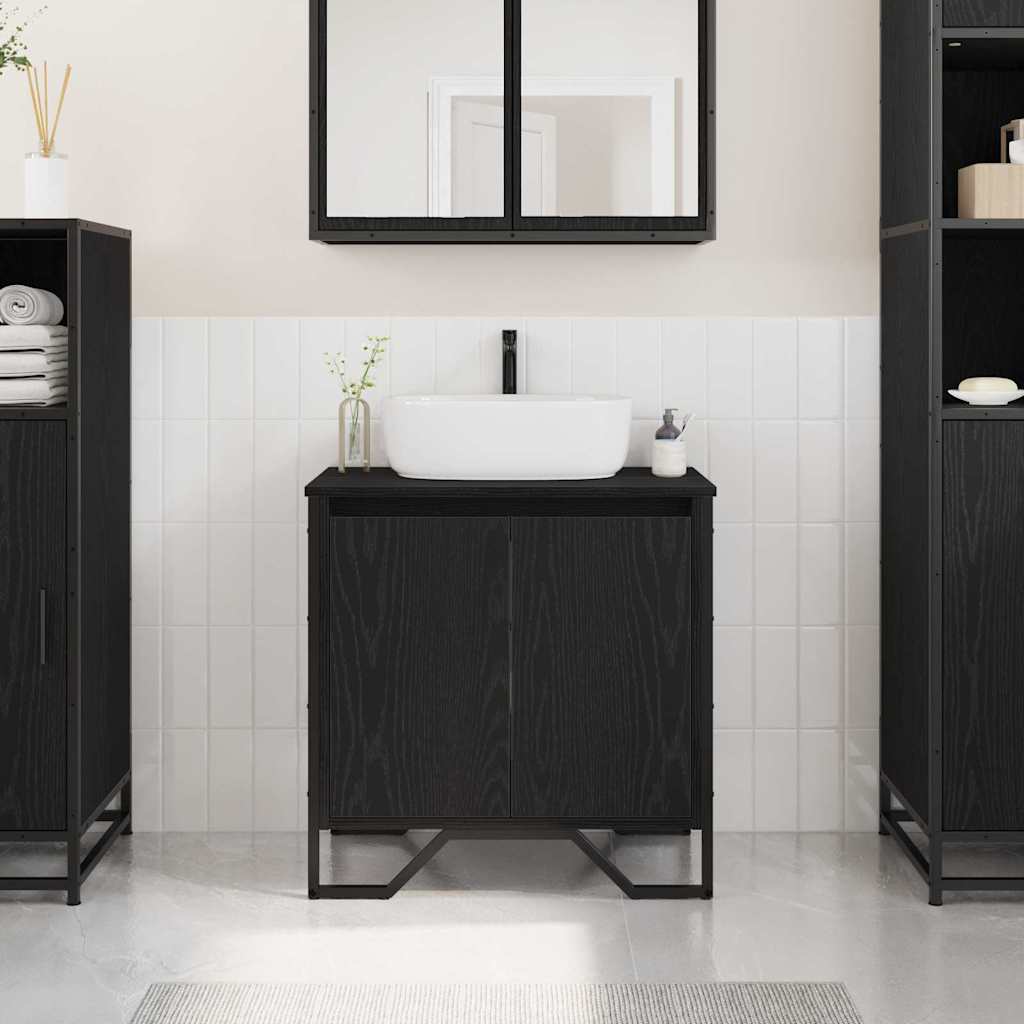 Bathroom Sink Cabinet Black Oak 60 x 35 x 60 cm Engineered wood