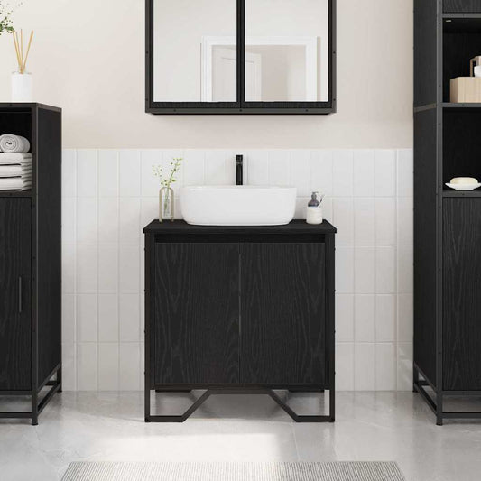 Bathroom Sink Cabinet Black Oak 60 x 35 x 60 cm Engineered wood