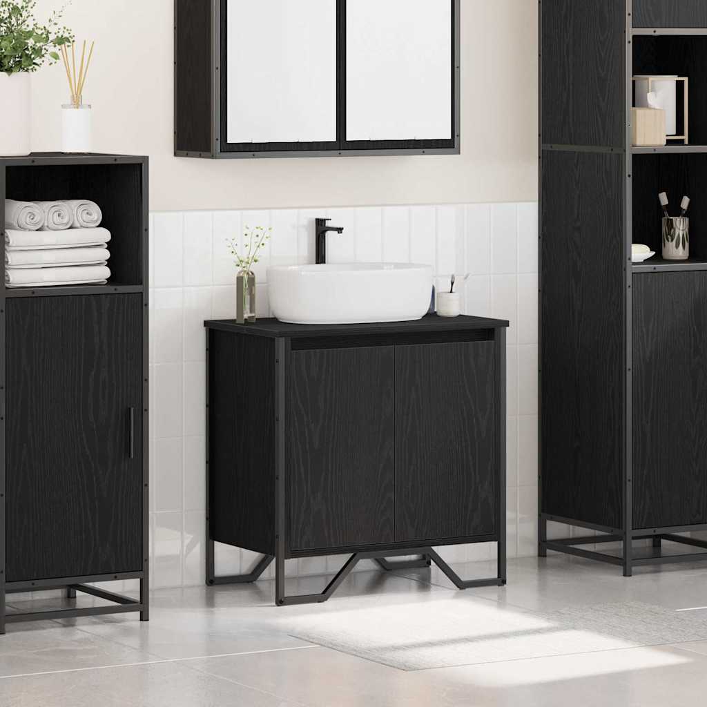 Bathroom Sink Cabinet Black Oak 60 x 35 x 60 cm Engineered wood