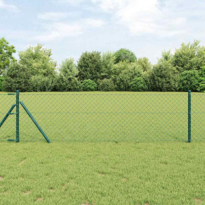 Chain Link Fence Green 10 x 0.6 m Steel