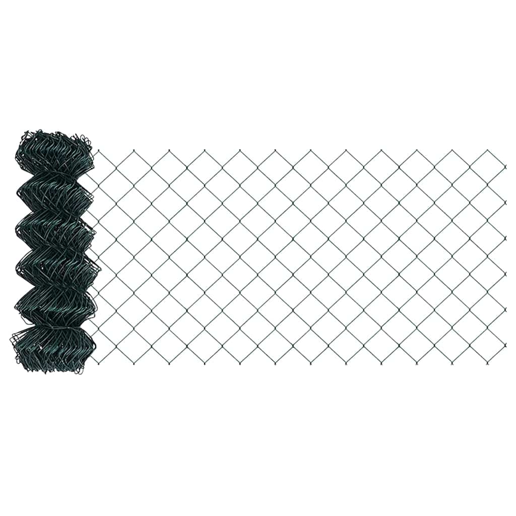 Chain Link Fence Green 10 x 0.6 m Steel