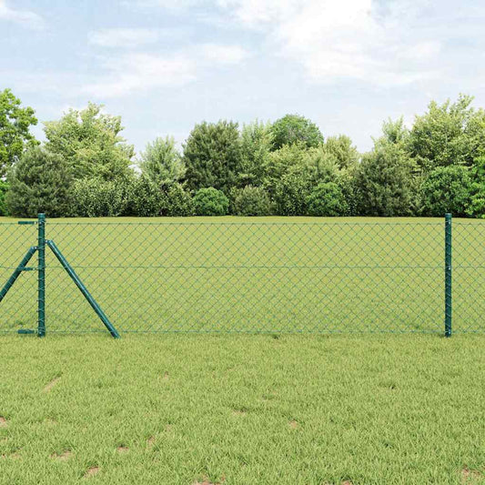 Chain Link Fence Green 10 x 0.8 m Steel
