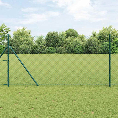Chain Link Fence Green 10 x 1 m Steel