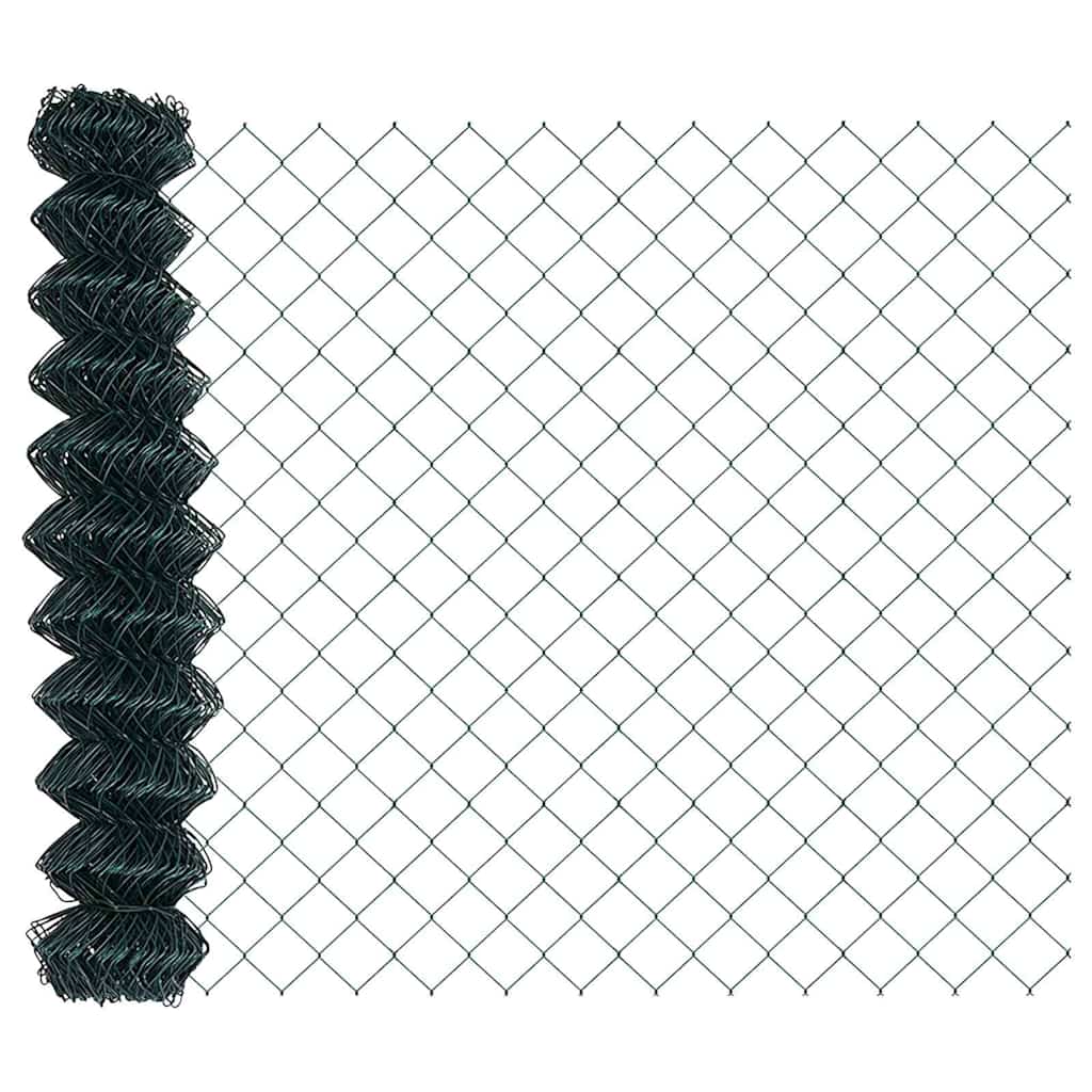 Chain Link Fence Green 10 x 1 m Steel
