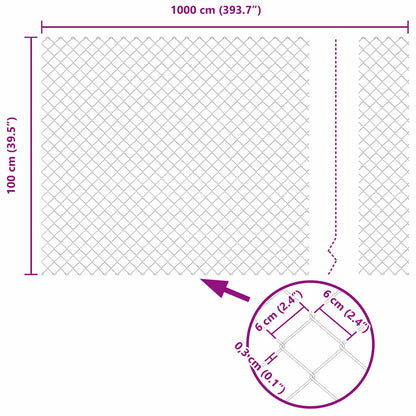 Chain Link Fence Green 10 x 1 m Steel