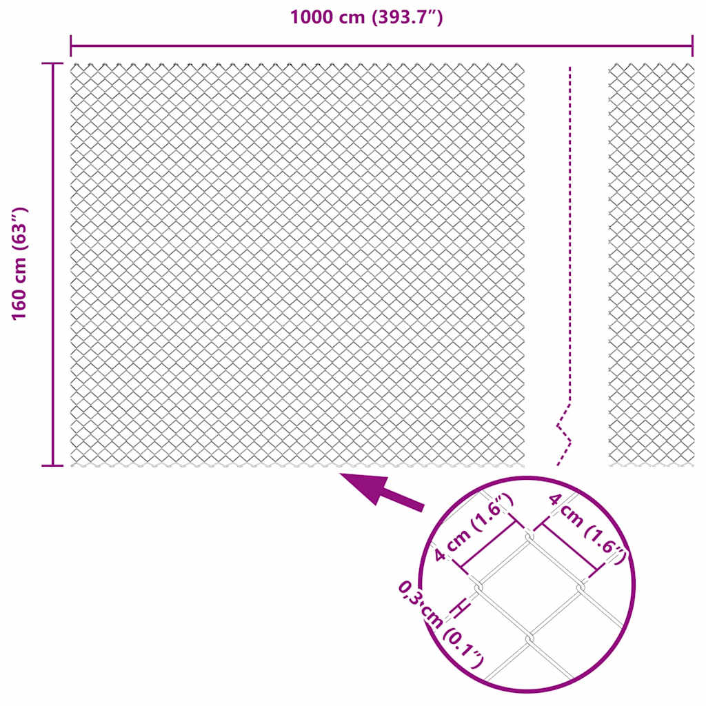Chain Link Fence Green 10 x 1.6 m Steel