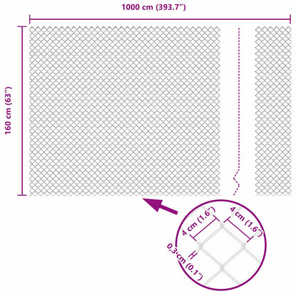 Chain Link Fence Green 10 x 1.6 m Steel