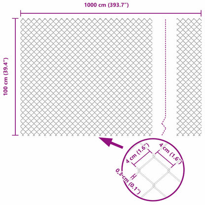 Chain Link Fence Grey 10 x 1 m Steel