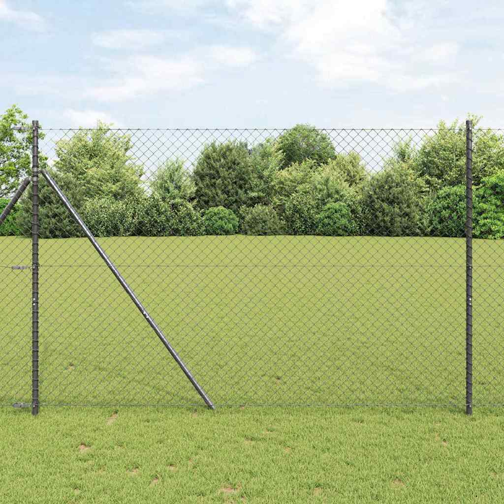 Chain Link Fence Grey 10 x 1.5 m Steel