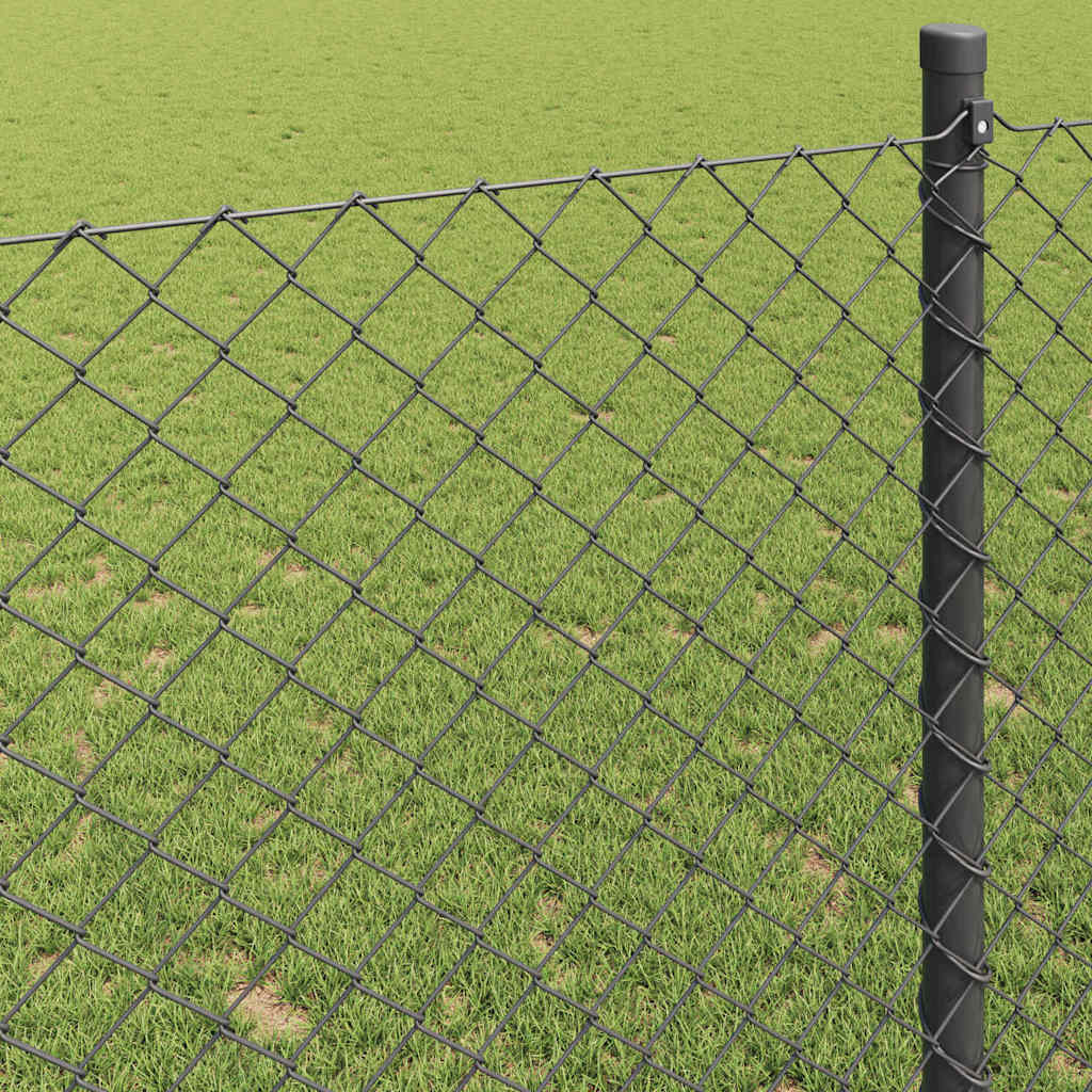 Chain Link Fence Grey 10 x 0.8 m Steel