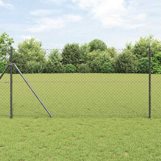 Chain Link Fence Grey 10 x 1.2 m Steel