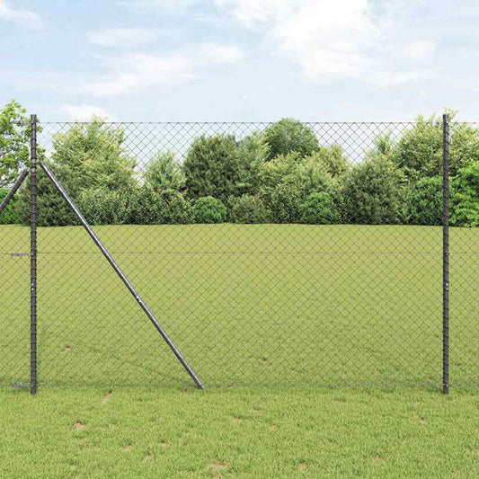 Chain Link Fence Grey 10 x 1.5 m Steel