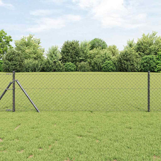 Chain Link Fence Grey 25 x 0.4 m Steel