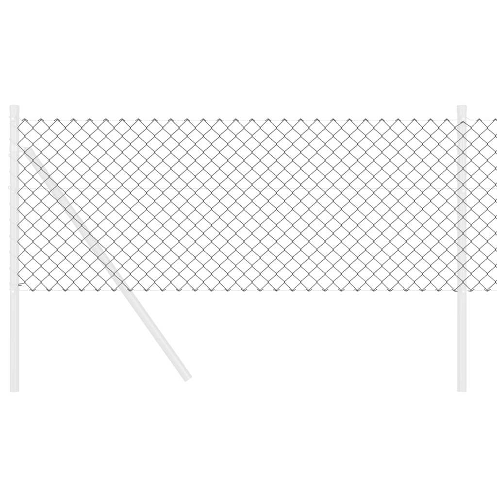 Chain Link Fence Grey 25 x 0.4 m Steel