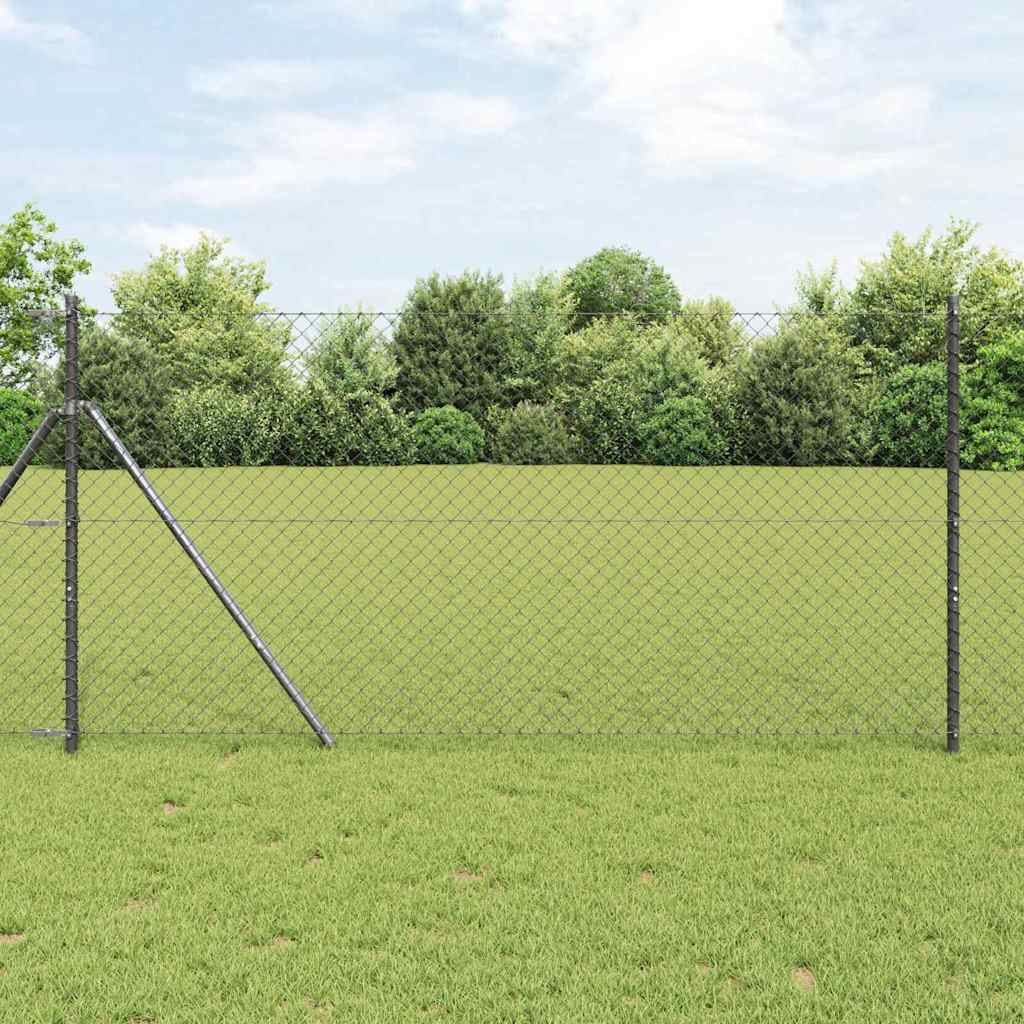 Chain Link Fence Grey 25 x 1.4 m Steel